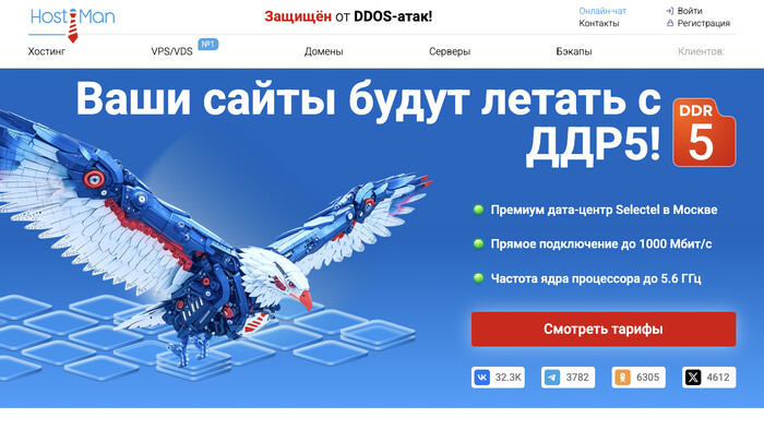 Скриншот хостера HostiMan