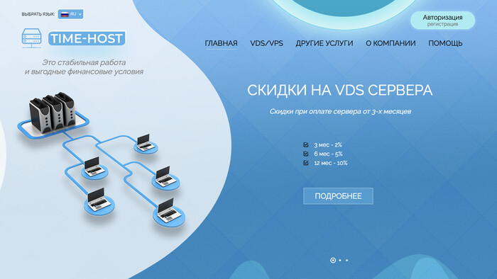 Скриншот хостера Time-Host
